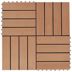 Vidaxl Talne plošče 22 kosov 30x30 cm 2 m² WPC barva tikovine
