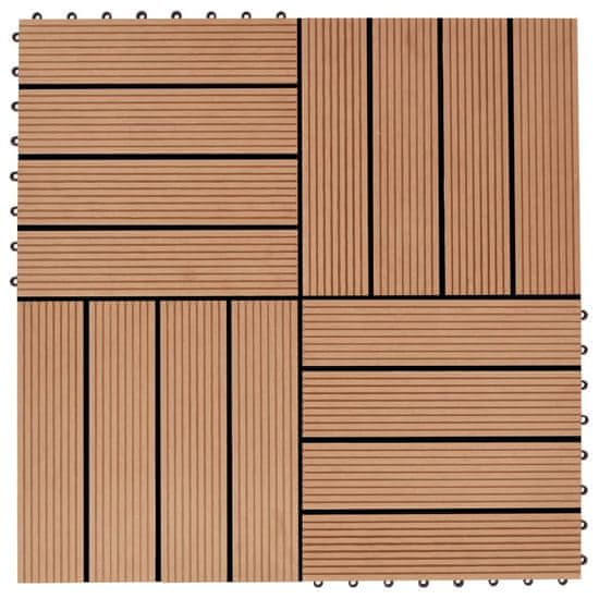 Vidaxl Talne plošče 22 kosov 30x30 cm 2 m² WPC barva tikovine