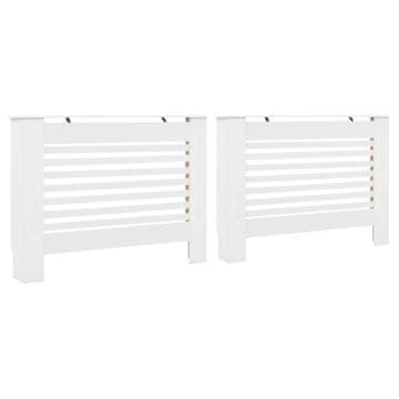 Vidaxl Pokrovi za radiatorje 2 kosa beli 112x19x81,5 cm mediapan