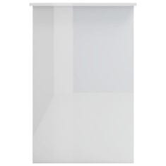 Vidaxl Pisalna miza visok sijaj bela 100x50x76 cm iverna plošča