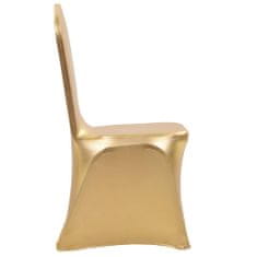 Vidaxl Prevleke za stol raztegljive 6 kosov zlate barve