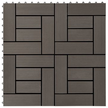 Vidaxl Talne plošče 22 kosov 30x30 cm 2 m² WPC temno rjave