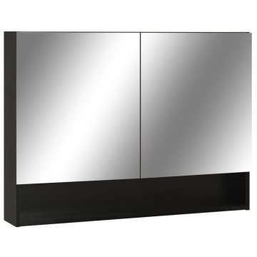 Vidaxl LED kopalniška omarica z ogledalom 80x15x60 cm MDF