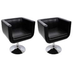 Vidaxl Barski stol 2 kosa umetno usnje črne barve