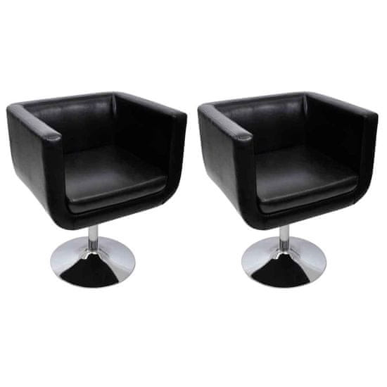 Vidaxl Barski stol 2 kosa umetno usnje črne barve