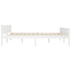 Vidaxl Posteljni okvir trdna borovina bel 180x200 cm