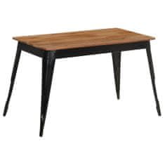 Vidaxl Jedilna miza iz trdnega akacijevega lesa in jekla 120x60x76 cm