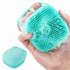 Netscroll Silikonska krtača za masažo telesa z odprtino za šampon, primerna tudi za umivanje dlake hišnih ljublječkov, krtača za umivanje psa, BodyBrush