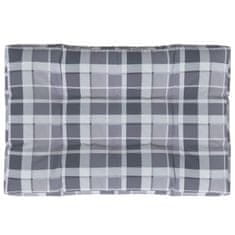 Vidaxl Blazina za kavč iz palet siv karo vzorec 120x80x12 cm