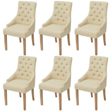 Vidaxl Jedilni stoli 6 kosov krem blago