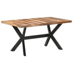 Vidaxl Jedilna miza 160x80x75 cm trden les z medenim zaključkom