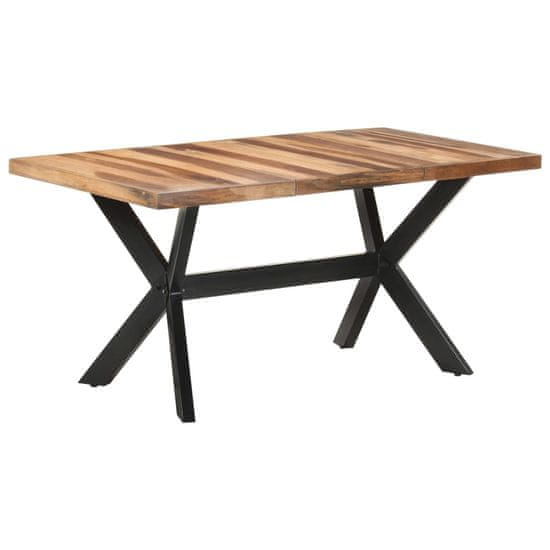 Vidaxl Jedilna miza 160x80x75 cm trden les z medenim zaključkom