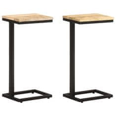 Vidaxl Stranske mizice 2 kosa 31,5x24,5x64,5 cm robusten mangov les