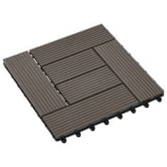 Vidaxl Talne plošče 22 kosov 30x30 cm 2 m² WPC temno rjave