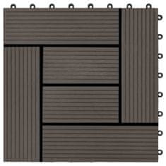 Vidaxl Talne plošče 22 kosov 30x30 cm 2 m² WPC temno rjave