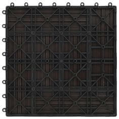 Vidaxl Talne plošče 22 kosov 30x30 cm 2 m² WPC temno rjave