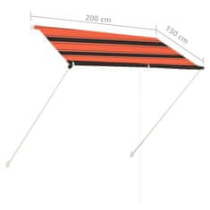 Vidaxl Zložljiva tenda 200x150 cm oranžna in rjava