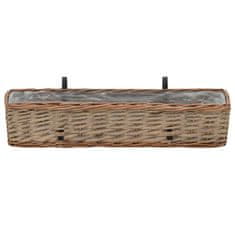 Vidaxl Balkonski cvetlični lonec 2 kosa pleten s PE podlogo 80 cm