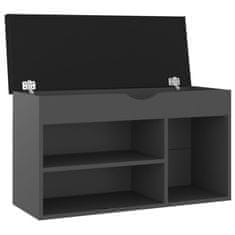 Vidaxl Klop za čevlje z blazino siva 80x30x47 cm inženirski les