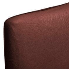 Vidaxl Ravne raztegljive prevleke za stole 4 kosi rjave
