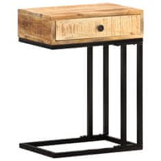 Vidaxl Stranska mizica U-oblike 45x30x61 cm trden mangov les
