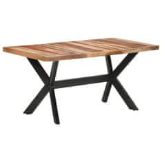 Vidaxl Jedilna miza 160x80x75 cm trden les z medenim zaključkom