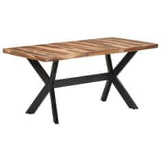 Vidaxl Jedilna miza 160x80x75 cm trden les z medenim zaključkom