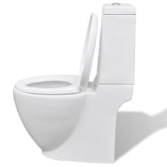Vidaxl Set Bela Keramična WC Školjka in Bide