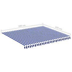 Vidaxl Nadomestno blago za tendo modro in belo 4x3,5 m