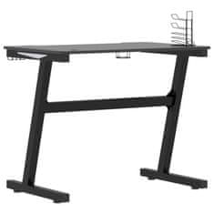 Vidaxl Gaming miza z nogami Z-oblike črna 90x60x75 cm