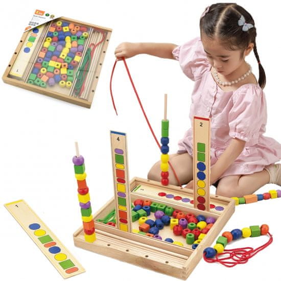 Viga Toys Lesena izobraževalna igra Logične kroglice 104 kosov Montessori