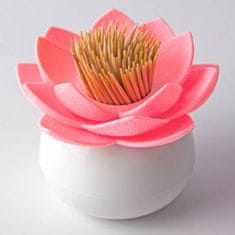 Qualy Lotusovo držalo za zobotrebce, belo/rožnato -