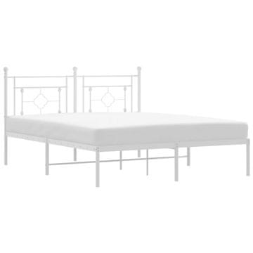 Vidaxl Kovinski posteljni okvir z vzglavjem bel 160x200 cm