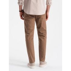 OMBRE Klasične moške hlače chino V2 OM-PACP-0190 rjave barve MDN124477 S