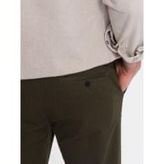 OMBRE Klasične moške hlače chino V4 OM-PACP-0190 temno olivna MDN124479 XL