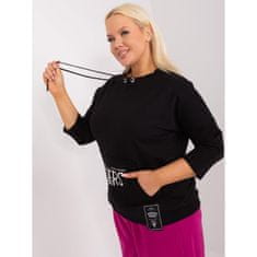 RELEVANCE Ženska bluza z napisom plus size EKKA črna RV-BZ-8106.96_405458 Univerzalni
