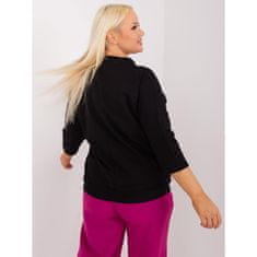 RELEVANCE Ženska bluza z napisom plus size EKKA črna RV-BZ-8106.96_405458 Univerzalni