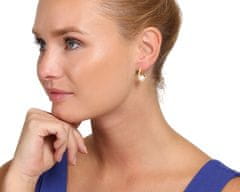 JwL Luxury Pearls Primerni pozlačeni uhani s pravimi biseri in kubičnim cirkonijem JL0850