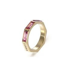 Guess Spodoben prstan z roza kubičnimi cirkoniji JUBR03174JWYGFC (Obseg 54 mm)
