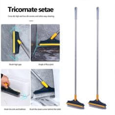 Netscroll Krtača z gostimi ščetinami, ki odstrani najtrdovratnejšo umazanijo, 120 stopinj vrtljiva glava, za tla in okna, posebej primerno za kopalnice, DoubleMop