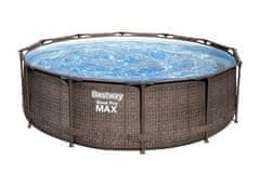 Bestway Montažni bazen Steel Pro MAX | 366 x 100 cm z vzorcem ratana s kartušno filtrsko črpalko