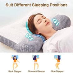 Netscroll 2x vrhunski ergonomski anatomski vzglavnik za udobno in kvalitetno spanje, ergonomska blazina, ki nudi optimalno podporo vratu in hrbtu za vse spalne položaje, zbudite se spočiti, ErgonomicPillow
