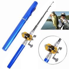 Netscroll Prenosna žepna teleskopska ribiška palica iz aluminija z kolescem, ribiški komplet, montaža v parih sekundah, priročna ribiška palica za hitre ribiške izlete, za začetnike in otroke, FishCatch
