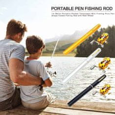 Netscroll Prenosna žepna teleskopska ribiška palica iz aluminija z kolescem, ribiški komplet, montaža v parih sekundah, priročna ribiška palica za hitre ribiške izlete, za začetnike in otroke, FishCatch