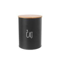 Orion Škatla za čaj BLACK premer 9,5 cm