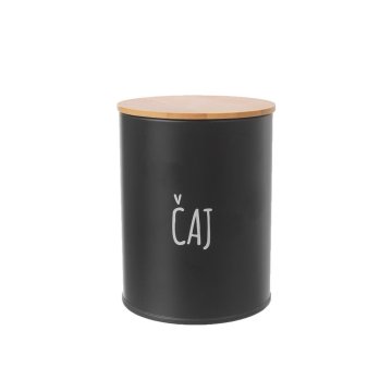 Orion Škatla za čaj BLACK premer 9,5 cm
