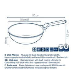 Kela Wok Vitana iz litega aluminija sive barve 30 x 10 cm KL-10087