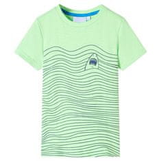 Greatstore Otroška majica s kratkimi rokavi neon zelena 104