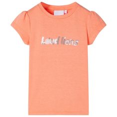 shumee Otroška majica s kratkimi rokavi neon oranžna 128