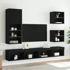 Vidaxl TV omarica z LED lučmi črna 40,5x30x102 cm